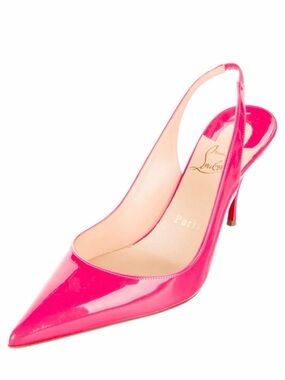 Christian Louboutin Hot Pink Patent Slingback Pointed Pump
